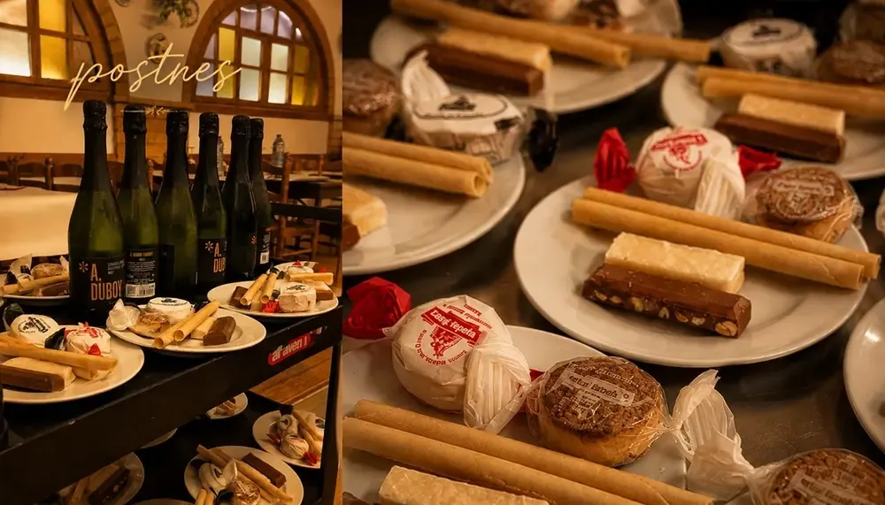 Postre de Navidad servido en La Masia.